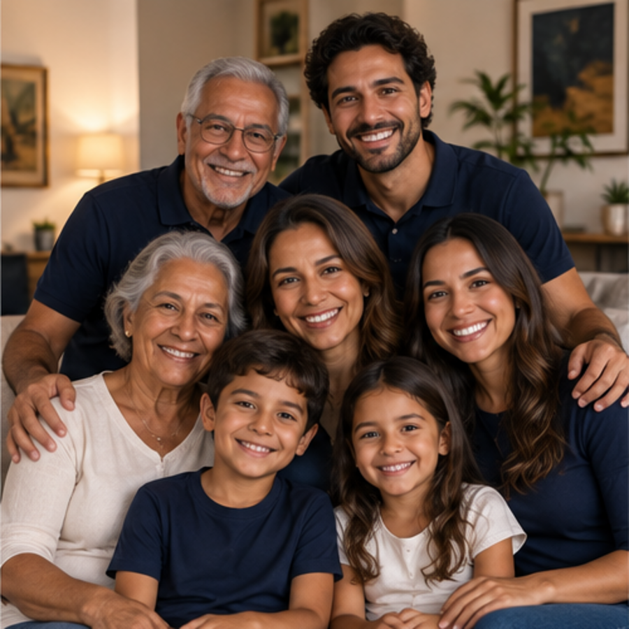Família protegida pelo seguro de vida